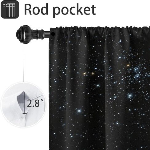 Coxila Galaxy Kitchen Valance Curtains 52 x 18 Inch Rod Pocket Outer Space Universe Nebula Kids Starry Stars Sky Boys Design Small Short Home Living Room Treatment Set of 1 Curtain Panel Drapes in Kuwait