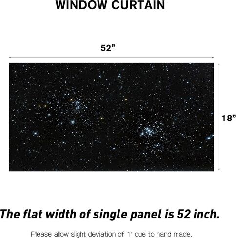 Coxila Galaxy Kitchen Valance Curtains 52 x 18 Inch Rod Pocket Outer Space Universe Nebula Kids Starry Stars Sky Boys Design Small Short Home Living Room Treatment Set of 1 Curtain Panel Drapes in Kuwait