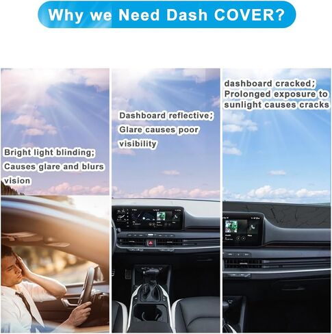 Dash Dashboard Cover for 2025 2026 Kia K4 Accessories Polyester Dash Board Mat Pad for K4 LX/LXS/EX/GT-Line/GT-Line Turbo Accessories in Kuwait