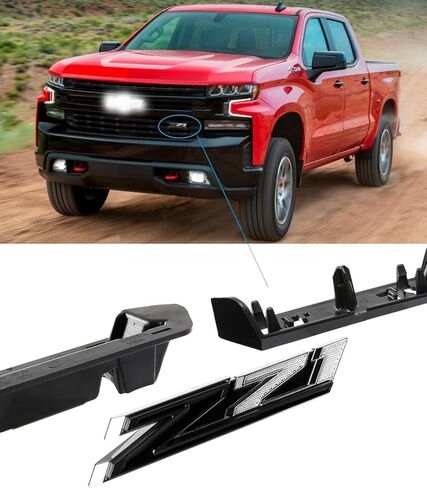 قطعة واحدة Z71 شعار الشبكة 3D شارة أمامية متوافقة مع 2019-2024 سيلفرادو تاهو سوبربان RST 1500 HD 2500 HD 3500HD 84384428 (كروم أحمر) in Saudi Arabia