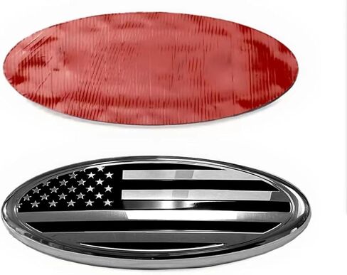 7 "(About 17.6 cm) Flag of The United States Badge, Front Grille Tailgate Badge Oval 7" x2.69, Decal Badge nameplate for F150, F250, F350, Edge, Explorer, Range(Silver) in Kuwait