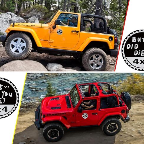 But Did You Die Badge Rated Car Emblem,2 Pcs 4 x 4 Metal Automotive Badge 3D Metal Car Badges Round Emblem Decals Decals Stickers Compatible for Jeep Wrangler Vehicles Trucks SUV in Saudi Arabia