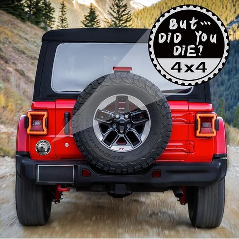 But Did You Die Badge Rated Car Emblem,2 Pcs 4 x 4 Metal Automotive Badge 3D Metal Car Badges Round Emblem Decals Decals Stickers Compatible for Jeep Wrangler Vehicles Trucks SUV in Saudi Arabia