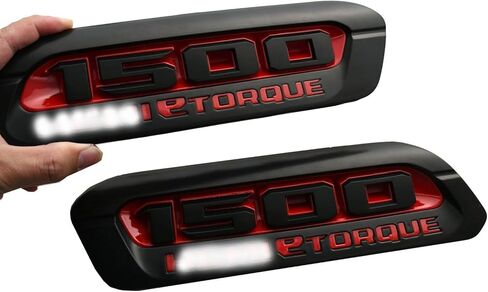 مجموعة زوج من 1500 شارات خارجية Etorque شعارات غطاء محرك السيارة شارة الجانب الأيمن الأيسر متوافقة مع يناسب 1500 68500543AA 68500544AA (أحمر) in Saudi Arabia