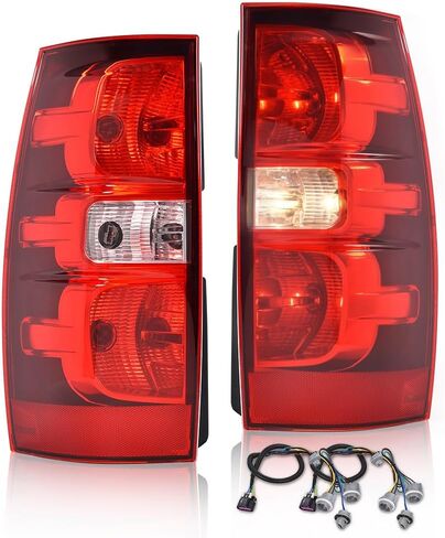 DOTCOM Tail Lights Assembly Compatible with Chevy Suburban 1500 2007-2014, Fit Chevy Suburban 2500 LTZ 2007 w/Harness Left Side Luces Traseras Rear Brake Lamps Faros Traseros in Kuwait