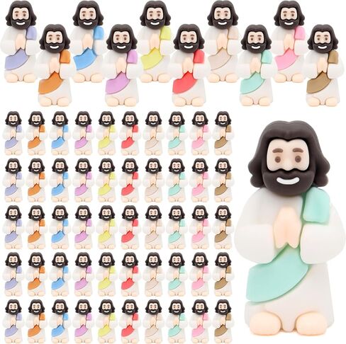 100pcs Mini Jesus Figurines in Bulk, Jesus Figurines for for Nativity Scenes, Home Decor and Easter Egg Stuffers in Kuwait