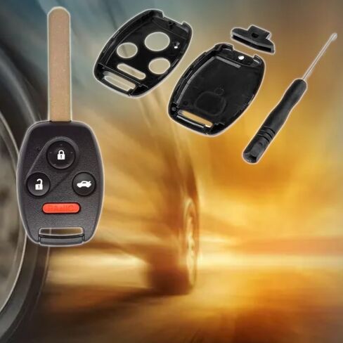 غطاء مفتاح بعيد بدون مفتاح يناسب Honda Accord 2003-2012 # CRV 2005-2006 # Pilot 2009-2015 # Civic Ex 2006-2013 Carkey Case شفرة مفتاح قابلة للتكيف (1 قطعة) in Saudi Arabia