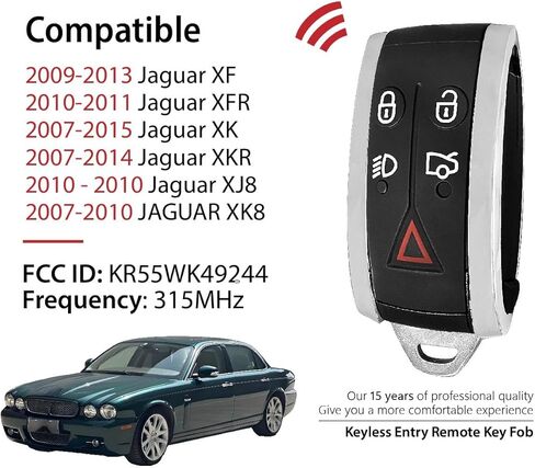 مفتاح السيارة فوب التحكم عن بعد دخول بدون مفتاح KR55WK49244 315MHz 5 زر استبدال ل2007-2015 جاكوار XF XFR XK XKR XJ8 XK8-2 حزمة in Saudi Arabia