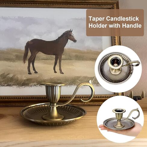 Bronze Candlestick Handle with Handle, Vintage Candlestick Holders, Brass Candle Stick Holders for Centerpiece Party Wedding Fireplace Mantle Table Home Decor Housewarming in Saudi Arabia