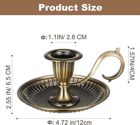 Bronze Candlestick Handle with Handle, Vintage Candlestick Holders, Brass Candle Stick Holders for Centerpiece Party Wedding Fireplace Mantle Table Home Decor Housewarming in Saudi Arabia