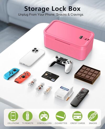 ySky Lockable Storage Box with Combination Code - Secure Medicine Safe box, Phone Jail & Snack Container for Refrigerator, Home, Office, Travel - Durable Multi-Purpose Lock Box (Berry) in Saudi Arabia