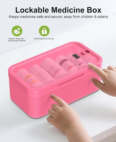 ySky Lockable Storage Box with Combination Code - Secure Medicine Safe box, Phone Jail & Snack Container for Refrigerator, Home, Office, Travel - Durable Multi-Purpose Lock Box (Berry) in Saudi Arabia