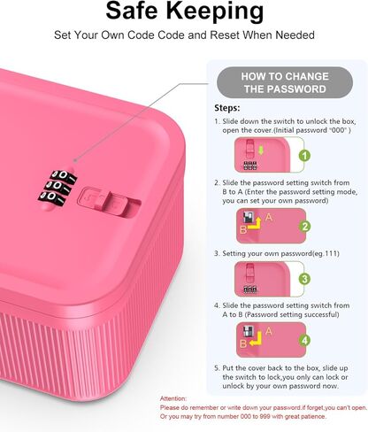 ySky Lockable Storage Box with Combination Code - Secure Medicine Safe box, Phone Jail & Snack Container for Refrigerator, Home, Office, Travel - Durable Multi-Purpose Lock Box (Berry) in Saudi Arabia