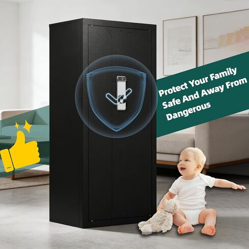 KAER 30 Biometric Gun Safe - Large Gun Safe for Rifles and Pistols Long Rifles Safe for Home, Quick Access Gun Cabinet for Shotguns with Adjustable Gun Racks Storage Bag (Unassembled) in Kuwait