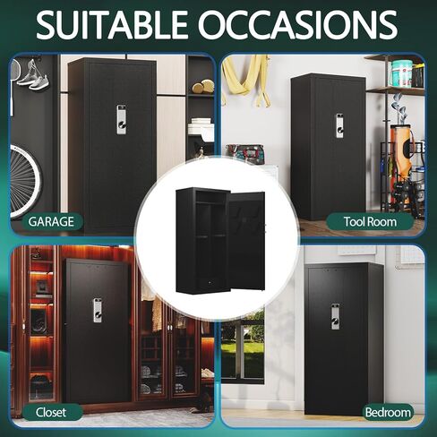 KAER 30 Biometric Gun Safe - Large Gun Safe for Rifles and Pistols Long Rifles Safe for Home, Quick Access Gun Cabinet for Shotguns with Adjustable Gun Racks Storage Bag (Unassembled) in Kuwait