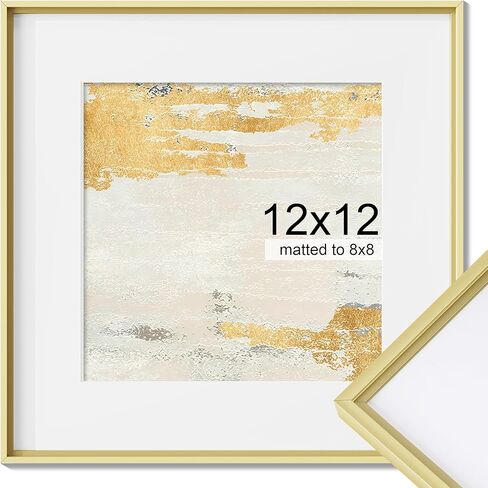 12x16 Metal Picture Frame, 12 x 16 Aluminum Photo Frames with 9x12 Removable Mat, High Definition Plexiglass, Vertical and Horizontal Display, Wall Hook Hanging Hardware Included, Gold, 3 Pack in Saudi Arabia