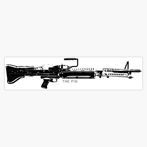 M60 Machine Gun - ملصق مغناطيسي مرن قابل لإعادة الاستخدام بمغناطيس الخنزير مقاس 5 بوصات in Saudi Arabia