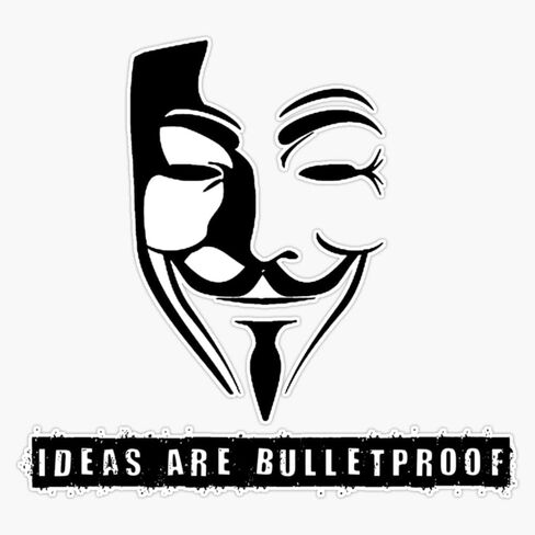 ملصق ممتص الصدمات مغناطيسي قابل للإزالة مقاس 5 بوصات من V for Vendetta | مغناطيس مركبة عالي التحمل in Saudi Arabia