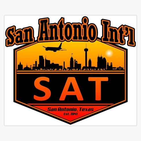 San Antonio International Airport Code Magnetic Reusable Bumper Vinyl Sticker 5" in Saudi Arabia