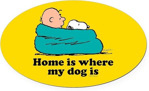 CafePress Snoopy Home is Where My Dog is F Oval Car Magnet, Euro Oval Bumper Magnet in Saudi Arabia
