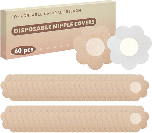 60 Pcs Pasties Nipple Covers for Women - Disposable Nipple Pasties No-Show Nipple Stickers Nipple Tape in Saudi Arabia