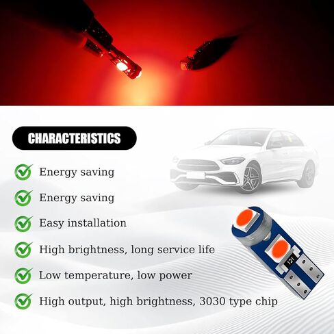 HZEL 20Sets/40PCS Car 74 LED Bulb Dash Light, Bright T5 2721 37 74 PC74 Wedge Twist Socket Vehicle Dome Map Dashboard Indicator, Instrument Panel Gauge Cluster Lamp Kit, Universal for Vehicle (Blue) in Saudi Arabia