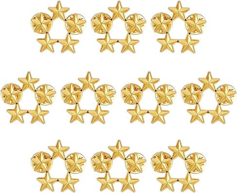 PH PandaHall 10pcs Star Lapel Pin Five-Pointed Star Pin 29mm Stars Brooch Pentagram Badge Pentacle Lapel Pins Metal Hat Pins in Saudi Arabia