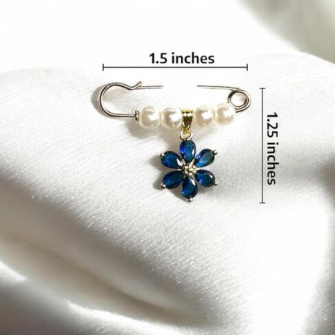 Something Blue Bridal Bouquet Charm – Elegant Wedding Keepsake Pin for Bride – Meaningful Gift from Mom, Sister, or Friend – Beautiful Bridal Shower Gift – Easily Attaches to Bouquet, Garter, or Dress in Kuwait