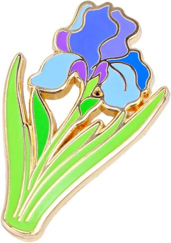 Enamel Pin,Blue Flag Iris Lapel Pin,Faith And Love Symbol Brooch,Birthday Wedding Anniversary Memorial Day Funeral Social Charity Party Flower Badge,Decor DIY Accessory,Pin for Plant Lover in Saudi Arabia