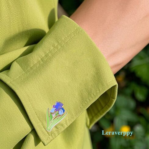 Enamel Pin,Blue Flag Iris Lapel Pin,Faith And Love Symbol Brooch,Birthday Wedding Anniversary Memorial Day Funeral Social Charity Party Flower Badge,Decor DIY Accessory,Pin for Plant Lover in Saudi Arabia