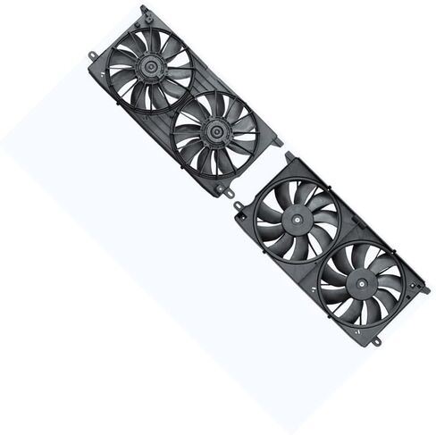 Dual Radiator and Condenser Fan Assembly for Cadillac Seville 1998 1999 2000 2001 2002 2003 2004 1 Piece in Saudi Arabia