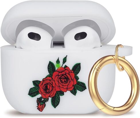 Engraved Leopard Case Compatible with AirPods 4th Generation Cover with Keychain, Skin Soft Cover for Compatible with AirPods 4 Case Full Protection,Front LED Visible, Hot Pink in Saudi Arabia