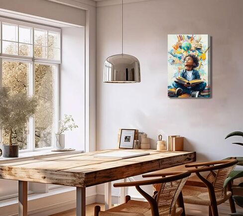 Black Boy Reading Canvas Wall Art Inspirational Books For African American Boys Painting Picture Wall Decor African Boy Poster Print Artwork for Teenagers' Living Room Study Home Decoration in Saudi Arabia