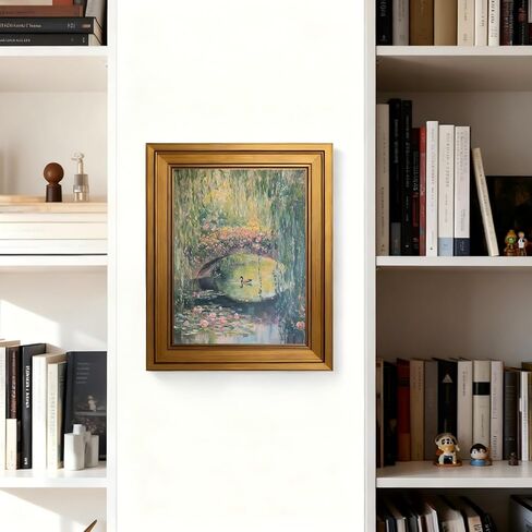 Gold Framed Wall Art Monet Floral Landscape Painting Picture Wall Decor Vintage Country Poster Print Artwork for Bedroom Living Room Home Decoration in Saudi Arabia