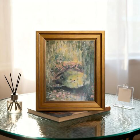Gold Framed Wall Art Monet Floral Landscape Painting Picture Wall Decor Vintage Country Poster Print Artwork for Bedroom Living Room Home Decoration in Saudi Arabia