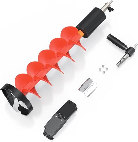 لقمة ثلج بقطر 8 بوصات من Eyoyo، مجموعة واحدة من الشفرة البديلة وواقي الشفرة مع محول مثقاب قطعة 1/2 بوصة، مثقاب من النايلون مناسب لصيد الأسماك على الجليد in Kuwait