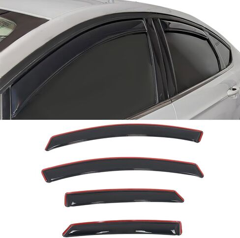 IKON MOTORSPORTS in Channel Window Visors Compatible with 2013-2020 Ford Fusion, Slim Style Acrylic Smoke Rain Guards, Side Window Wind Deflectors 4PCS in Saudi Arabia