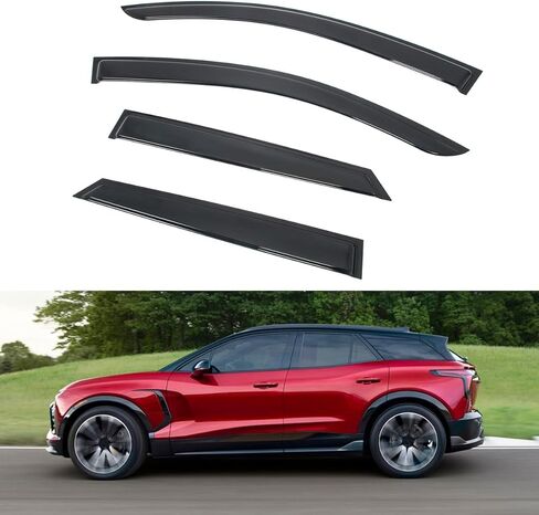Side Window Deflectors, Compatible with 2024-2025 Chevrolet Blazer EV,Tape on Slim Style Smoke/Tinted Acrylic, 4PCS, Window Rain Shields in Kuwait