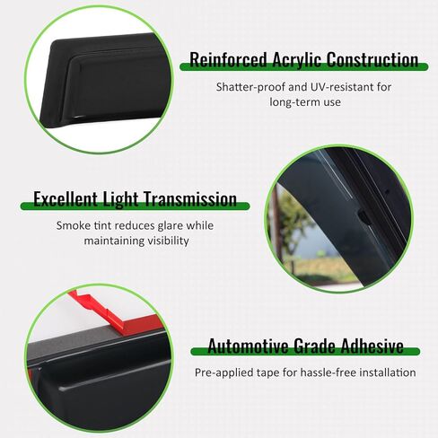 Side Window Deflectors, Compatible with 2024-2025 Chevrolet Blazer EV,Tape on Slim Style Smoke/Tinted Acrylic, 4PCS, Window Rain Shields in Kuwait