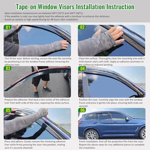 Side Window Deflectors, Compatible with 2024-2025 Chevrolet Blazer EV,Tape on Slim Style Smoke/Tinted Acrylic, 4PCS, Window Rain Shields in Kuwait