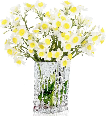 6 Bundles Yellow Daffodils Artificial Flowers 15.75" Narcissus Silk Flowers Spring Flowers Yellow Fake Flowers for Home Indoor Outdoor Wedding Table Party Easter Decor (Yellow) in Saudi Arabia