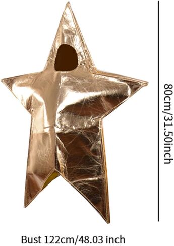 Gold Star Costume Outfit for Party Stage Performance Xmas Birthday Festival, Hood Adults XXXL in Saudi Arabia