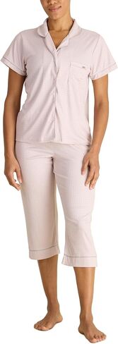 TAHARI Women's Notch Collar Top and Pants Pajama Set in Kuwait