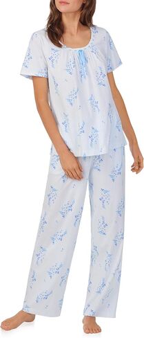 Carole Hochman Pajama Sets for Women 2 Piece Cotton Knit Lightweight Short Sleeve Long PJ Pant Lounge Set in Kuwait