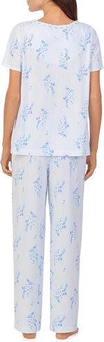 Carole Hochman Pajama Sets for Women 2 Piece Cotton Knit Lightweight Short Sleeve Long PJ Pant Lounge Set in Kuwait
