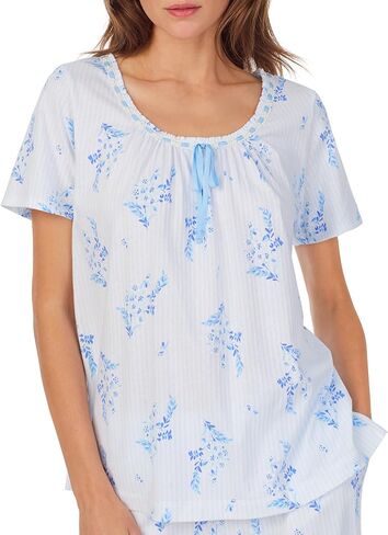 Carole Hochman Pajama Sets for Women 2 Piece Cotton Knit Lightweight Short Sleeve Long PJ Pant Lounge Set in Kuwait