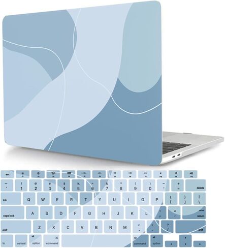 Laptop Case Cover Compatible with MacBook Pro 16 inch 2020 2019 Release Model A2141 with Touch Bar and Touch ID, Lightweight Plastic Protective Hard Shell Case and Keyboard Cover, Blue Art in Kuwait