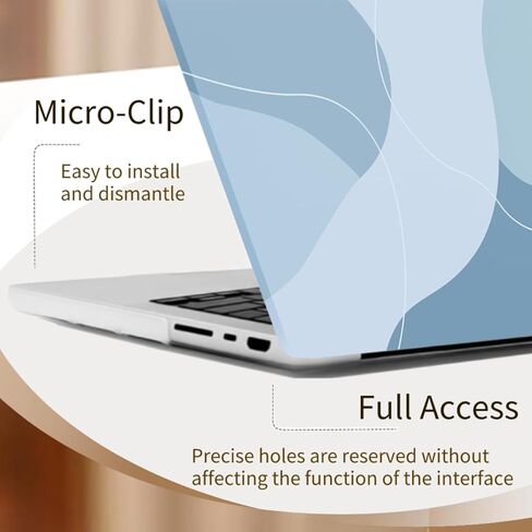 Laptop Case Cover Compatible with MacBook Pro 16 inch 2020 2019 Release Model A2141 with Touch Bar and Touch ID, Lightweight Plastic Protective Hard Shell Case and Keyboard Cover, Blue Art in Kuwait