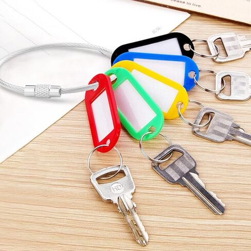 12 Pack 4" Key Ring Wire Keychain Cable Keyring Keychain Holder Clips Small Loops for Car Keys, Luggage Tags, Bag Tags, Crafts (Silver, 2mm) in Kuwait