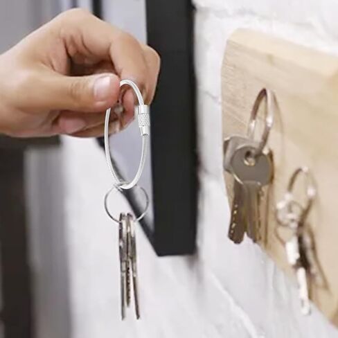 12 Pack 4" Key Ring Wire Keychain Cable Keyring Keychain Holder Clips Small Loops for Car Keys, Luggage Tags, Bag Tags, Crafts (Silver, 2mm) in Kuwait